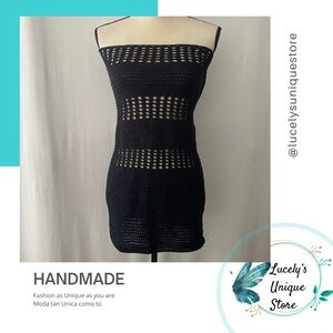 Handmade Black Crochet Dress
